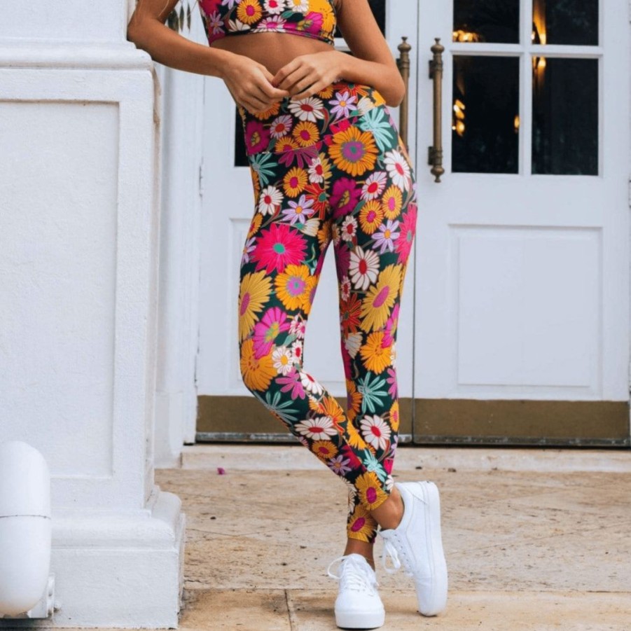 Apparel * | Janeane Floral Wide Band Legging