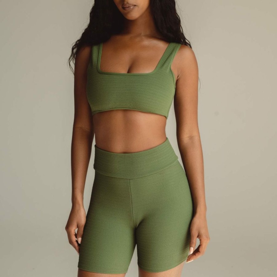 Apparel * | Olive Micro Scrunch Classic Bike Short