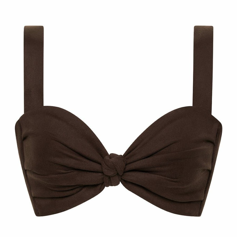 Apparel * | Espresso Suede Hayden Bikini Top