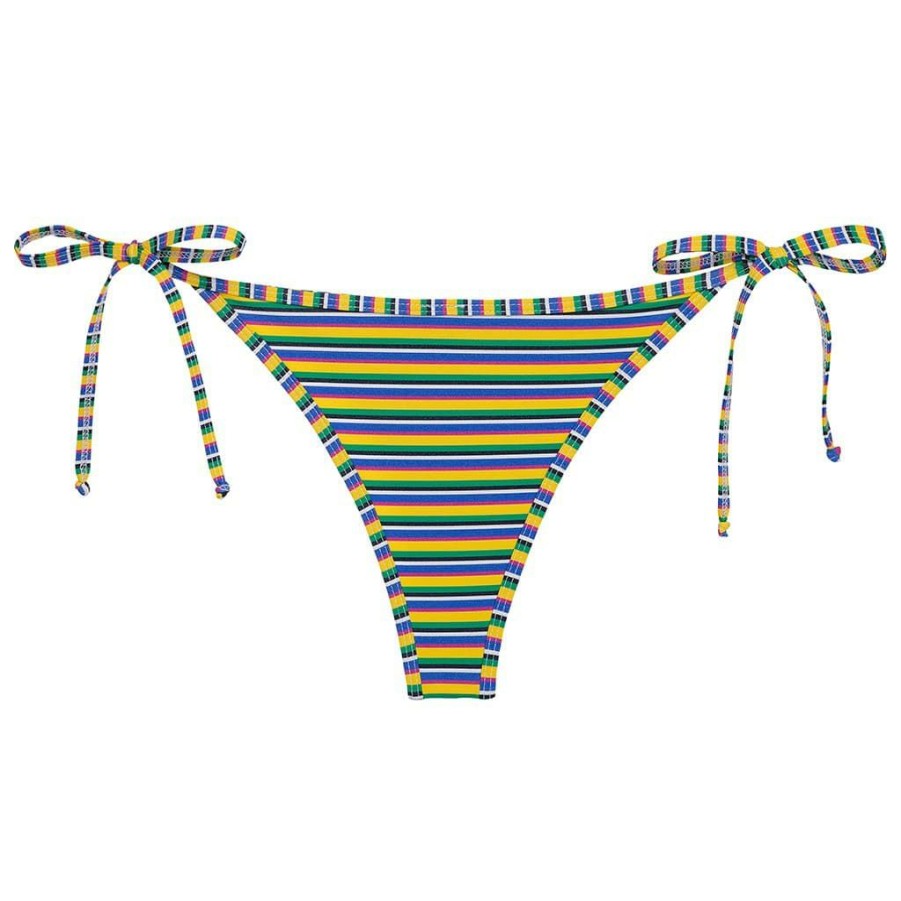 Bikini Bottoms * | Escape Stripe Tie-Up Bikini Bottom