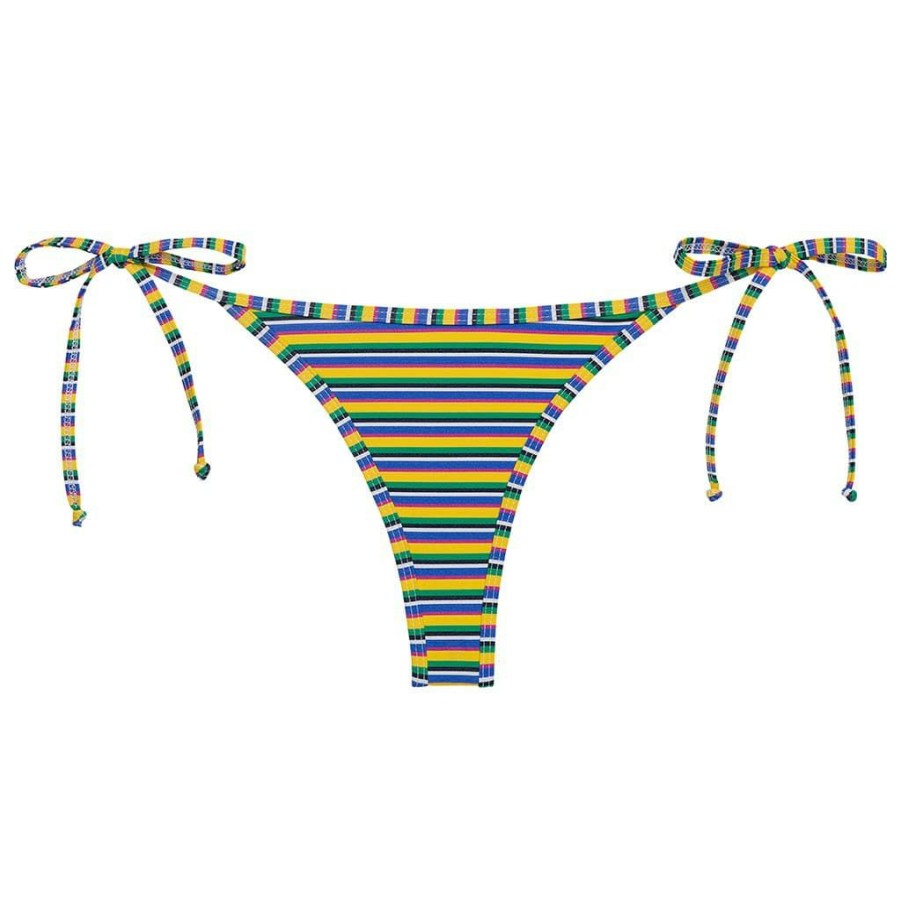 Bikini Bottoms * | Escape Stripe Tie-Up Bikini Bottom