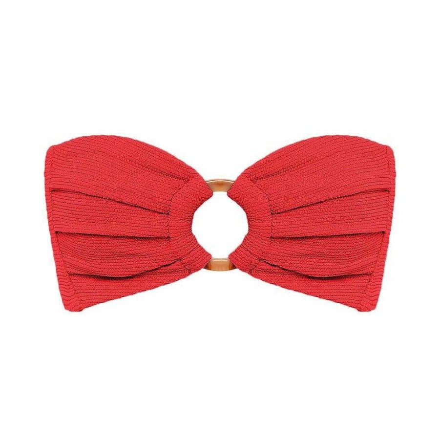 Fashion * | Crimson Micro Scrunch Tori Bandeau Bikini Top