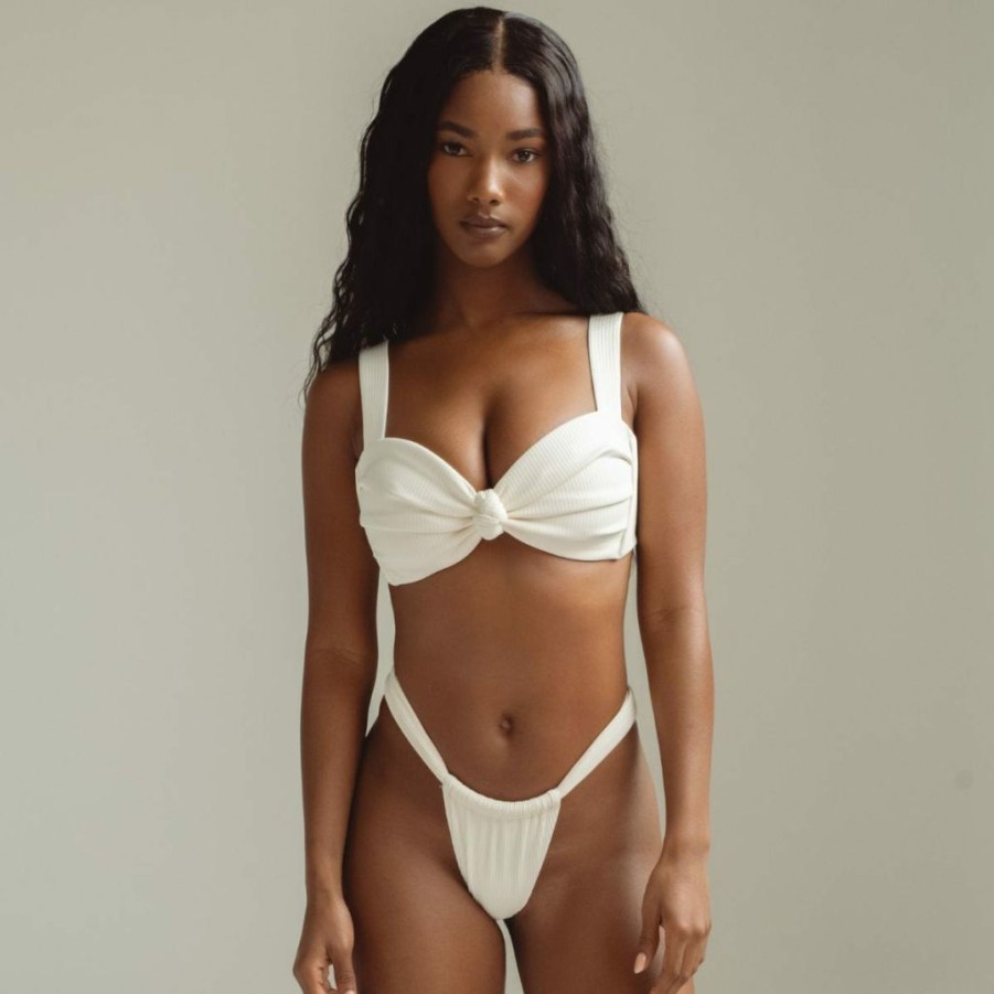 Apparel * | Cream Rib Hayden Bikini Top