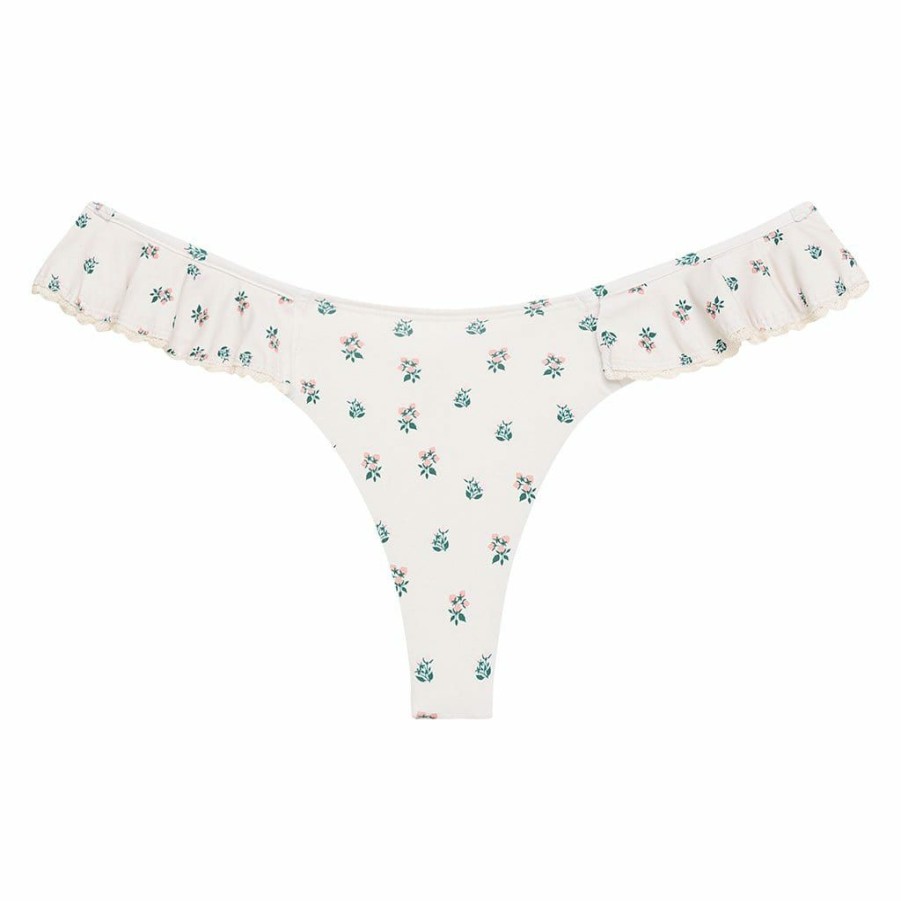 Bikini Bottoms * | Fruity Floral Ruffle Uno Bikini Bottom