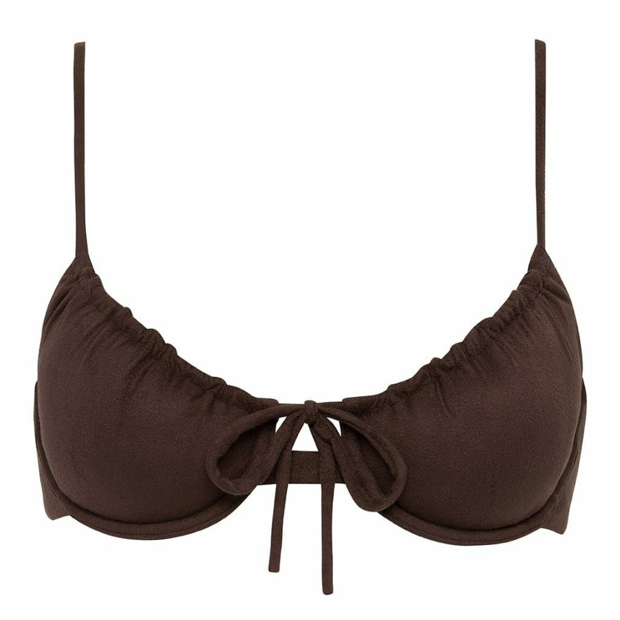 Swim * | Espresso Suede Lucy Bikini Top