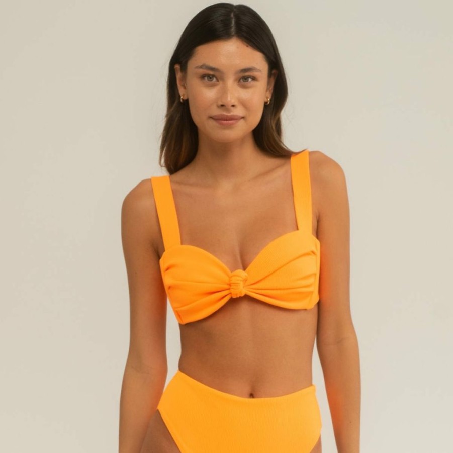 Apparel * | Melon Micro Rib Hayden Bikini Top