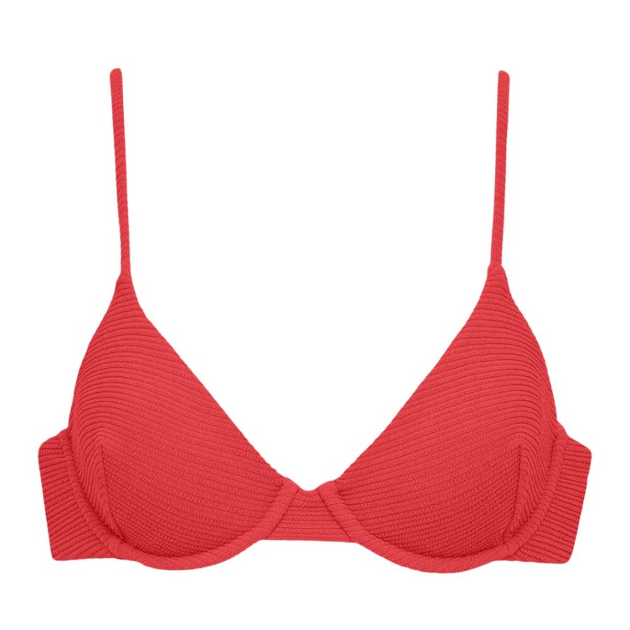 Fashion * | Crimson Micro Scrunch Dainty Bikini Top