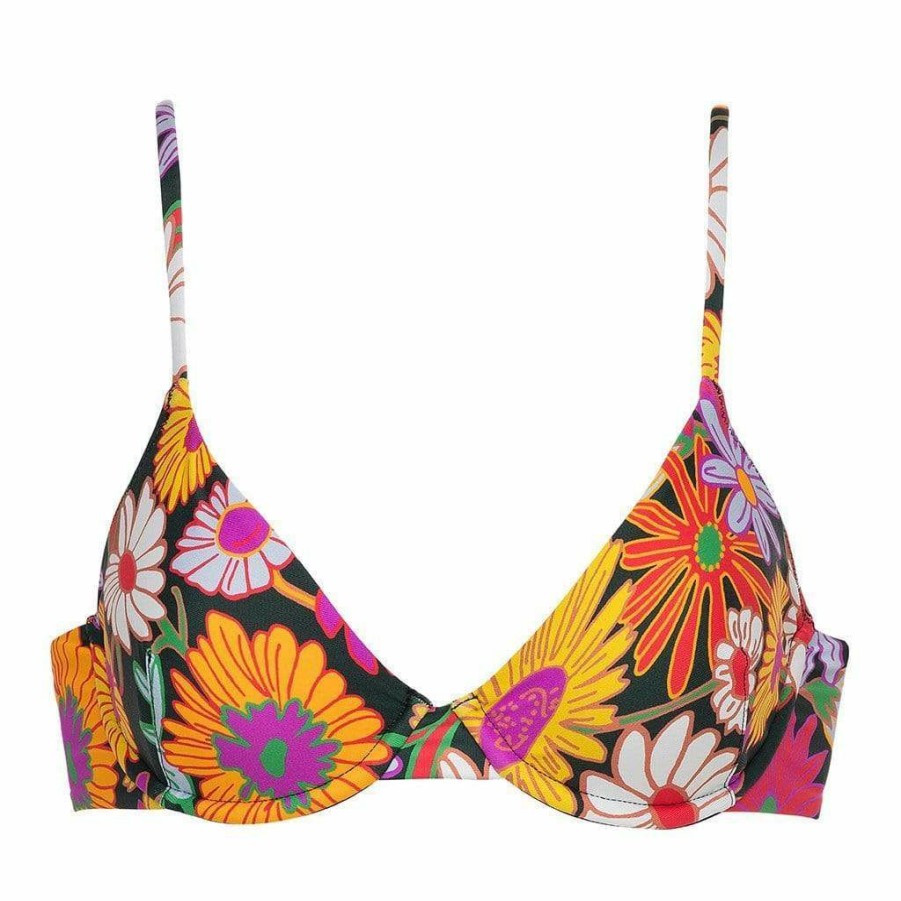 Bikini * | Janeane Floral Dainty Bikini Top