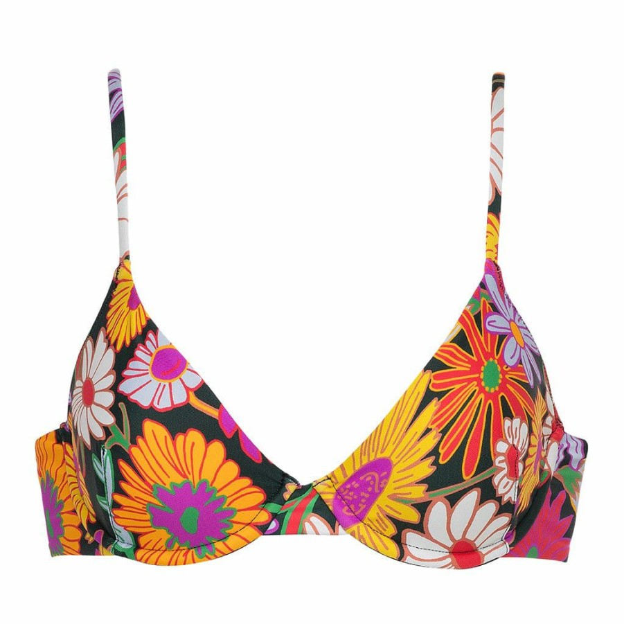 Bikini * | Janeane Floral Dainty Bikini Top