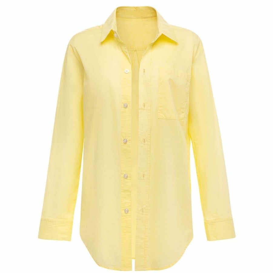 Apparel * | Yellow Pastel Long Sleeve Button Down Shirt