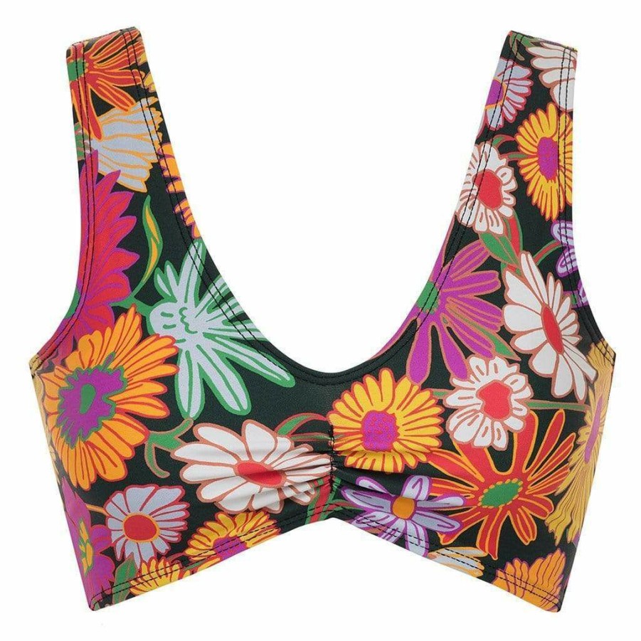 Apparel * | Janeane Floral Kim Variation Bikini Top