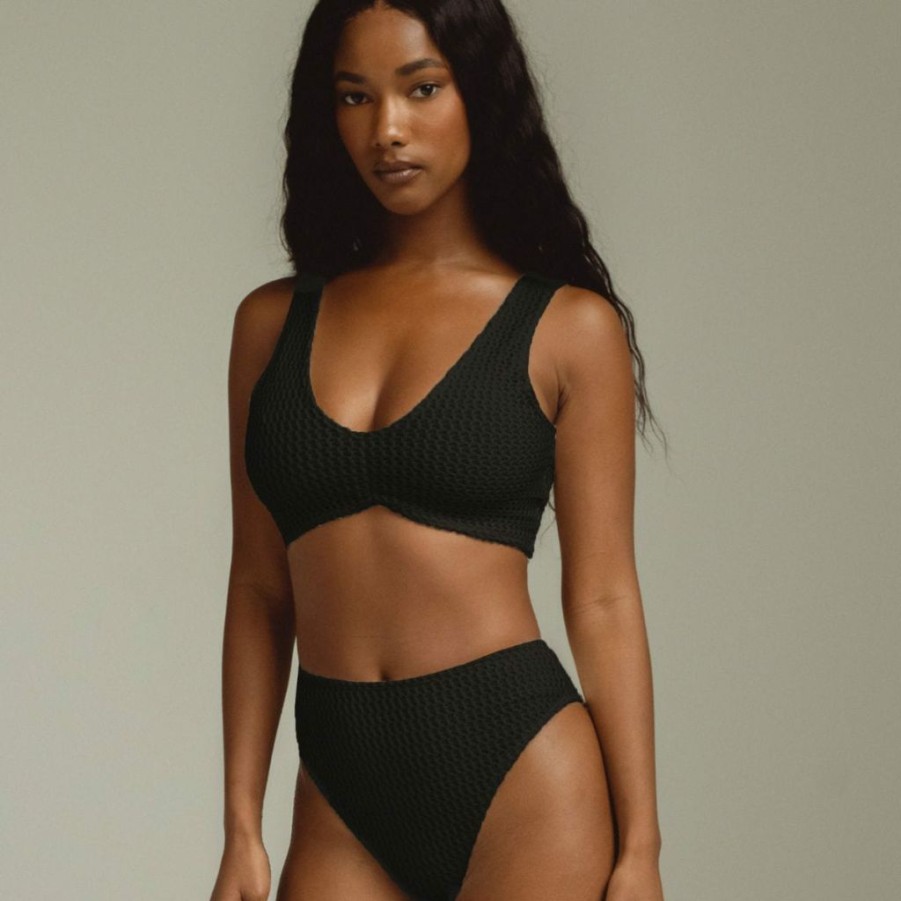 Fashion * | Black Crochet Paula Bikini Bottom