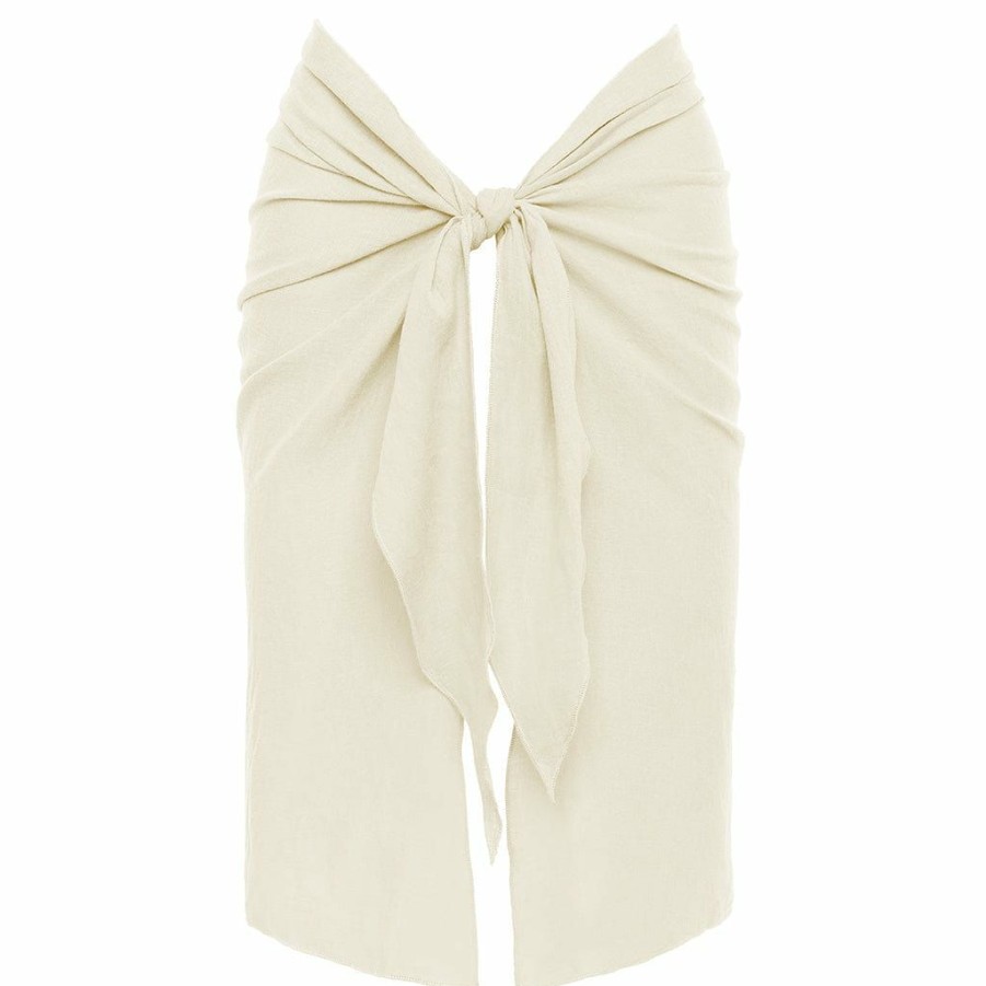 Apparel * | Cream Tulip Sarong