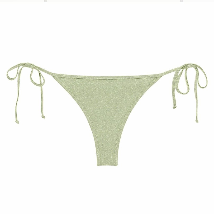 Bikini Bottoms * | Jade Sparkle Tie-Up Bikini Bottom