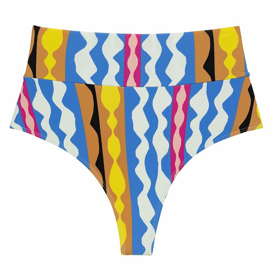 Fashion * | Abstract Added Coverage High Rise Bikini Bottom