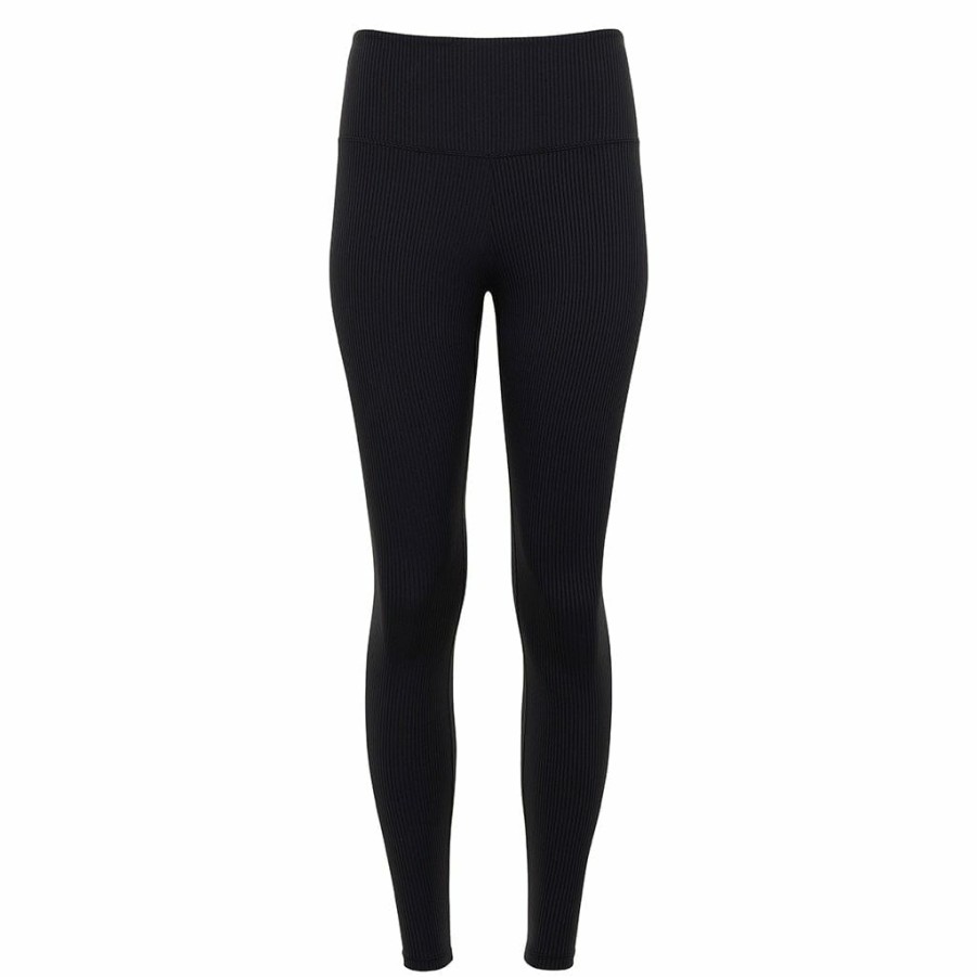 Apparel * | Black Rib Wide Band Legging