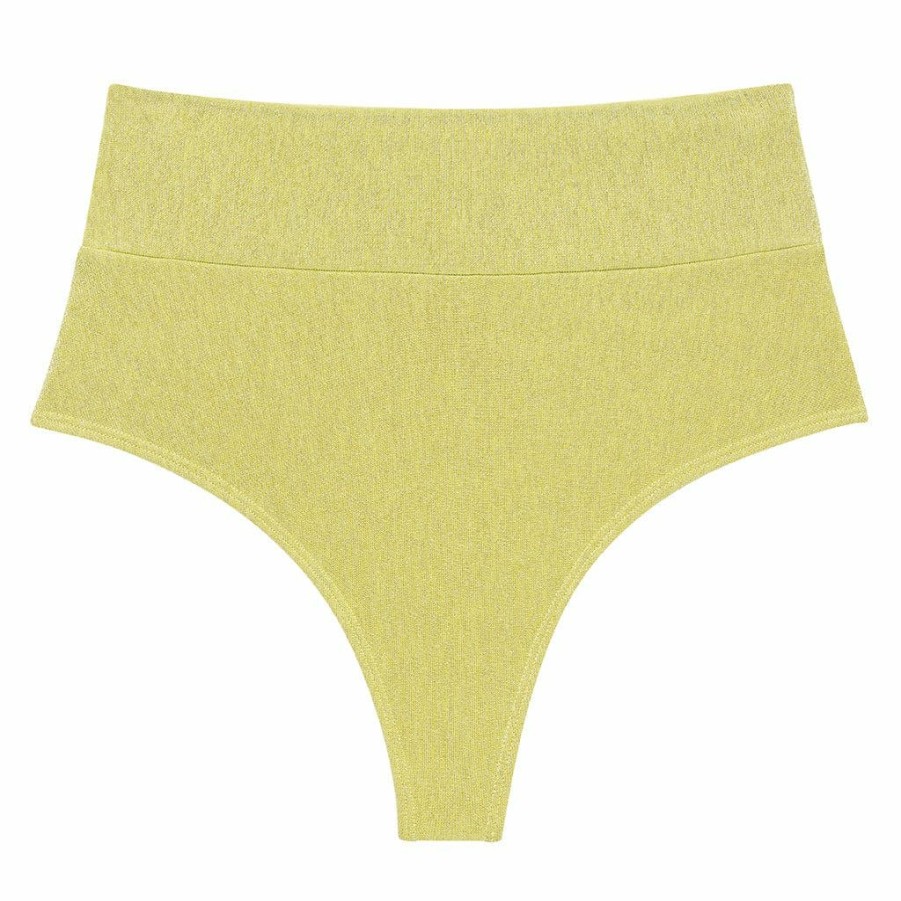 Swim * | Limon Sparkle High Rise Bikini Bottom