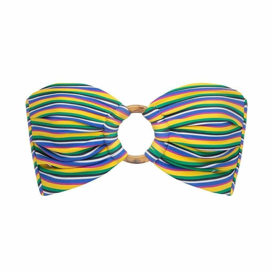 Bikini * | Escape Stripe Tori Bandeau Bikini Top