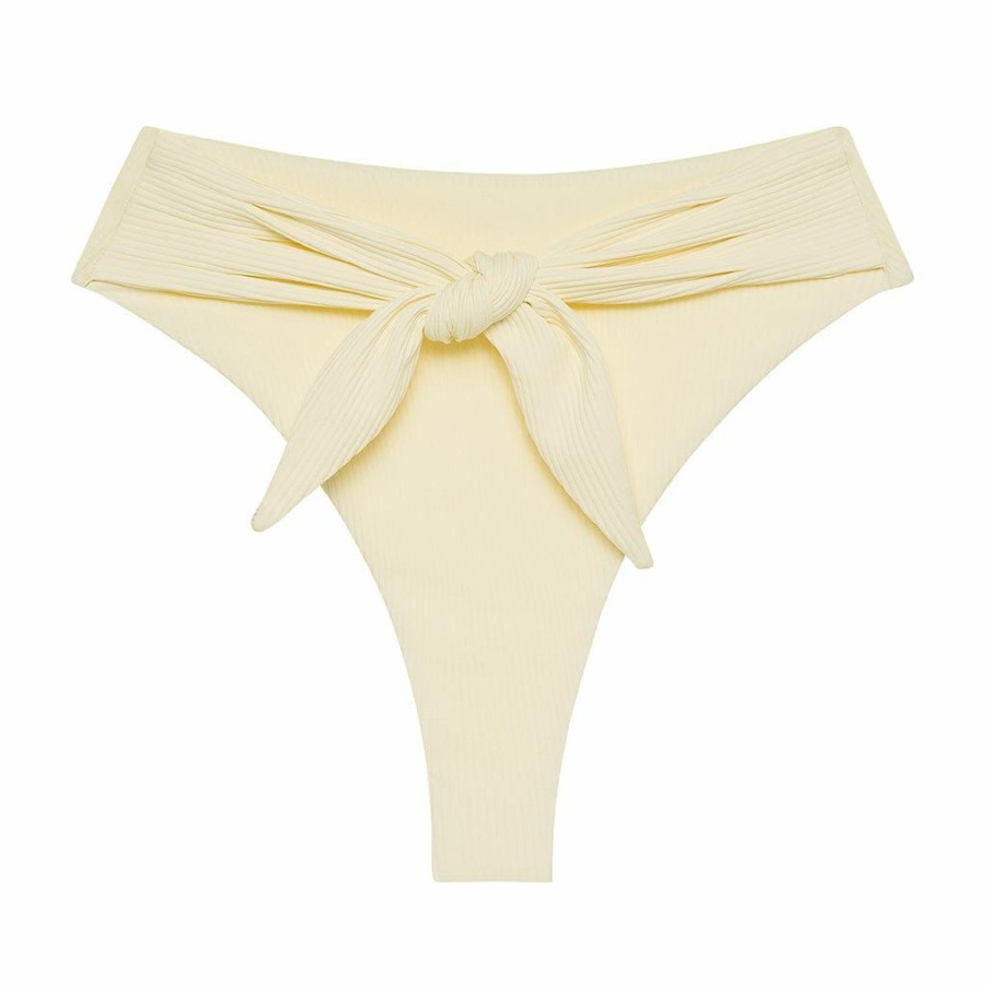 Fashion * | Cream Rib Paula Tie-Up Bikini Bottom