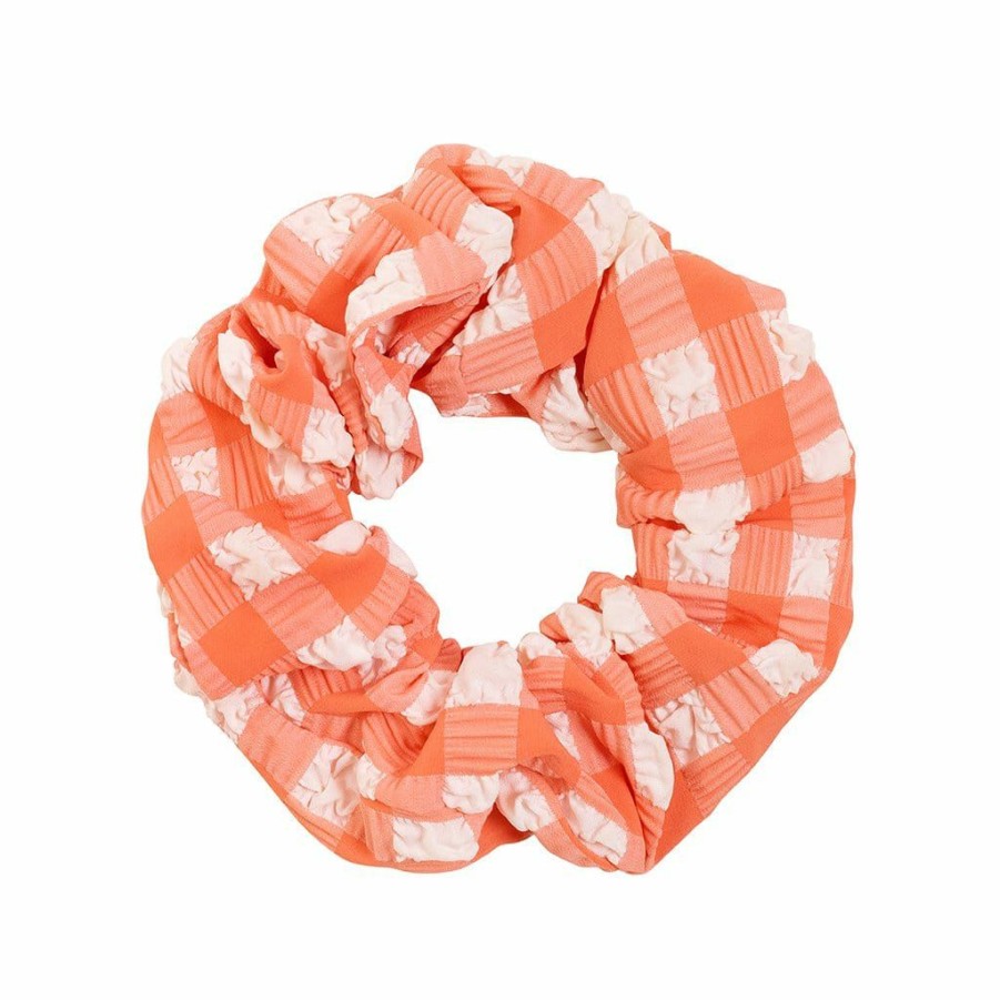 Apparel * | Shrimp Gingham Scrunchie