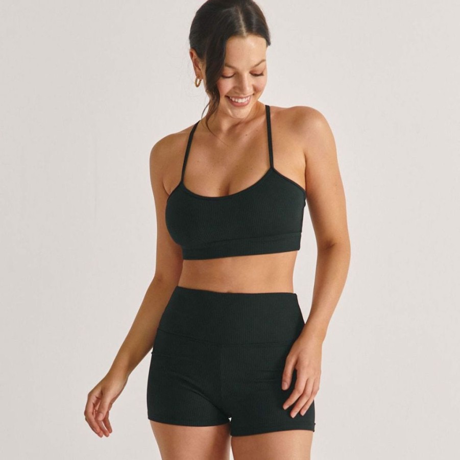 Apparel * | Black Rib Micro Bike Short