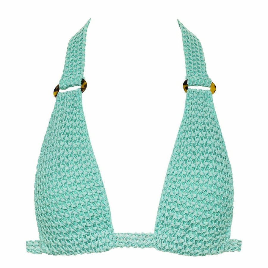 Swim * | Turquoise Crochet Lani Bikini Top