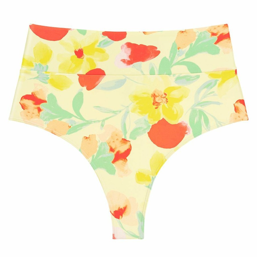 Bikini Bottoms * | Helena Floral Added Coverage High Rise Bikini Bottom