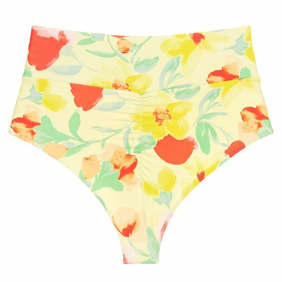 Bikini Bottoms * | Helena Floral Added Coverage High Rise Bikini Bottom