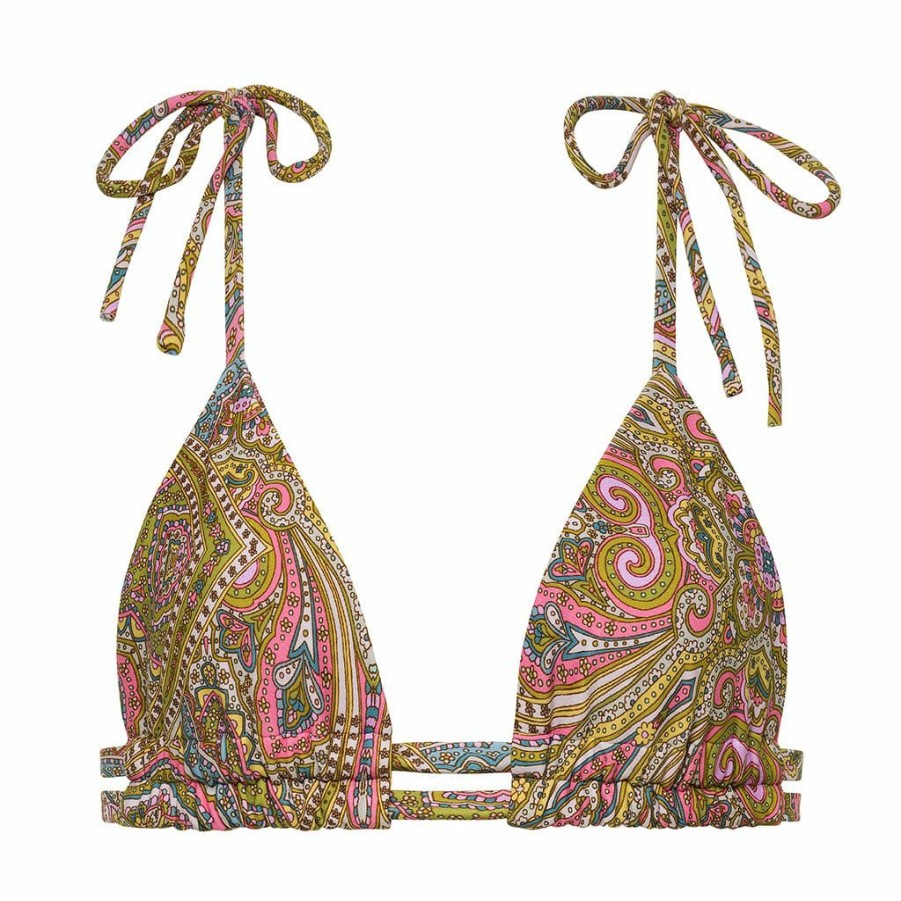 Swim * | Ali Paisley Palua Ties Bikini Top