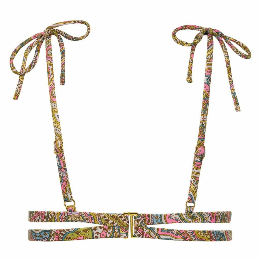 Swim * | Ali Paisley Palua Ties Bikini Top