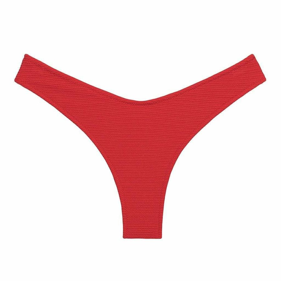 Fashion * | Crimson Micro Scrunch Lulu (Zig Zag Stitch) Bikini Bottom