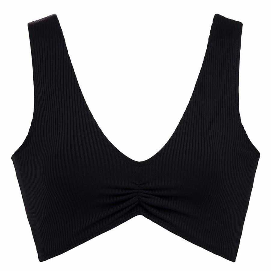 Apparel * | Black Rib Kim Variation Bikini Top