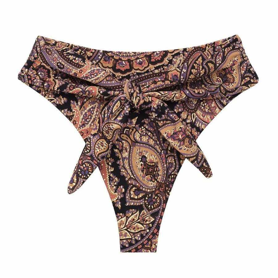 Bikini Bottoms * | Meg Paisley Paula Tie-Up Bikini Bottom