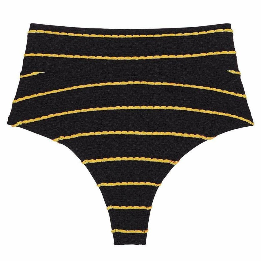 Bikini Bottoms * | Rasta Scallop High Rise Bikini Bottom