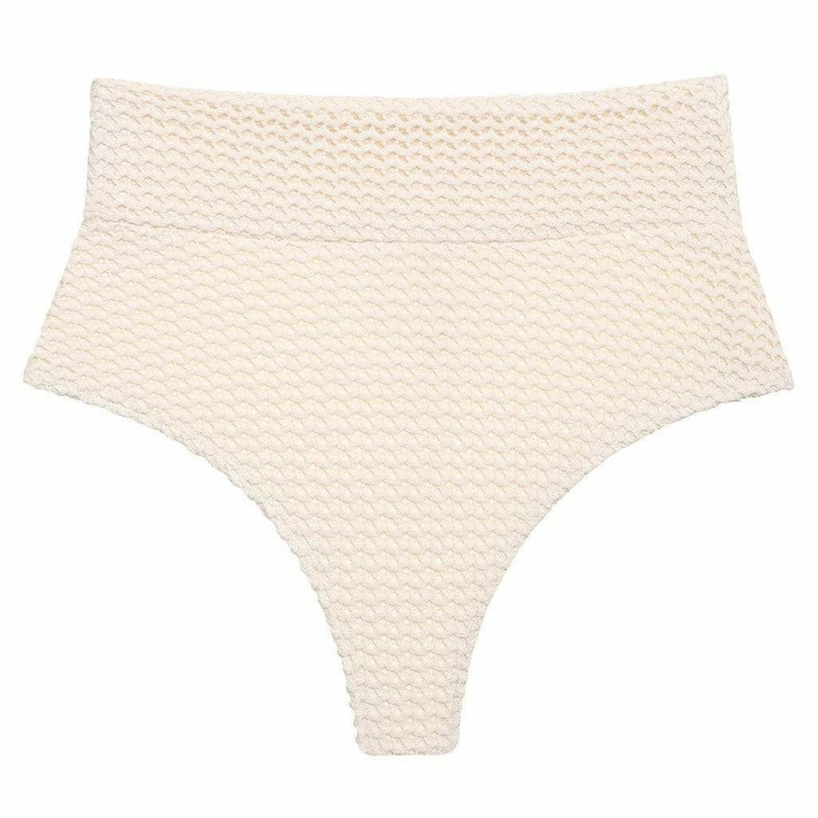 Fashion * | Bone Crochet Added Coverage High Rise Bikini Bottom