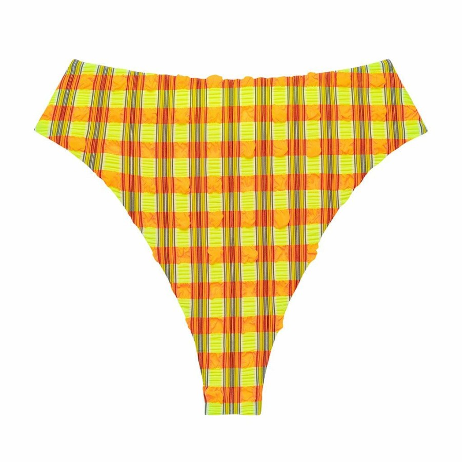 Bikini Bottoms * | Neon Plaid Paula Bikini Bottom