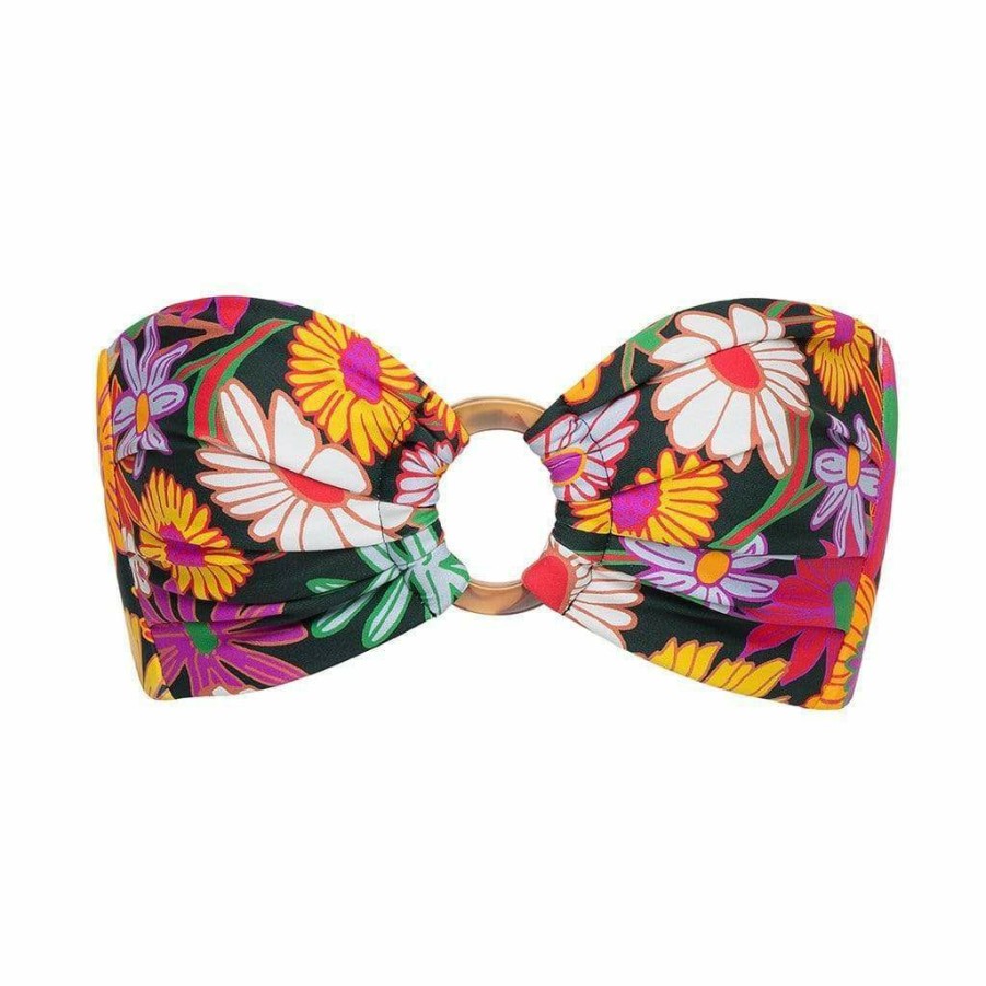 Bikini * | Janeane Floral Tori Ties Bandeau Bikini Top