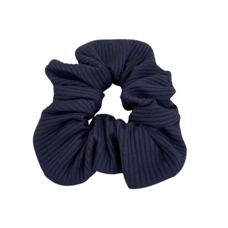 Apparel * | Black Rib Scrunchie