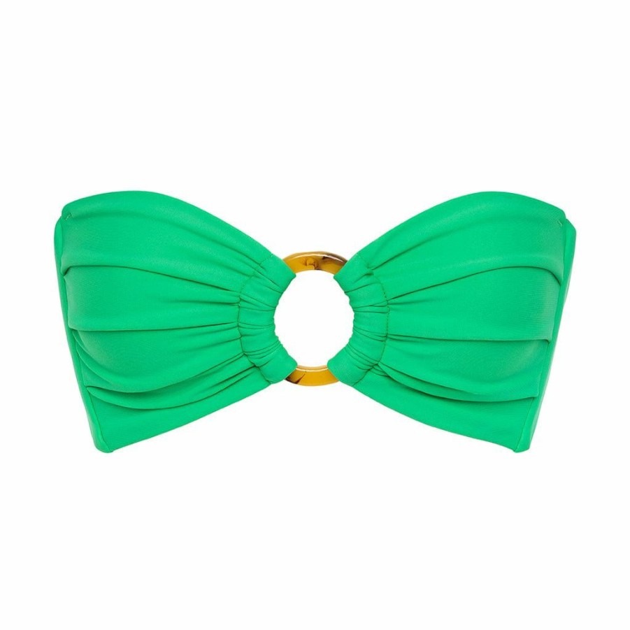 Swim * | Verde Tori Ties Bandeau Bikini Top