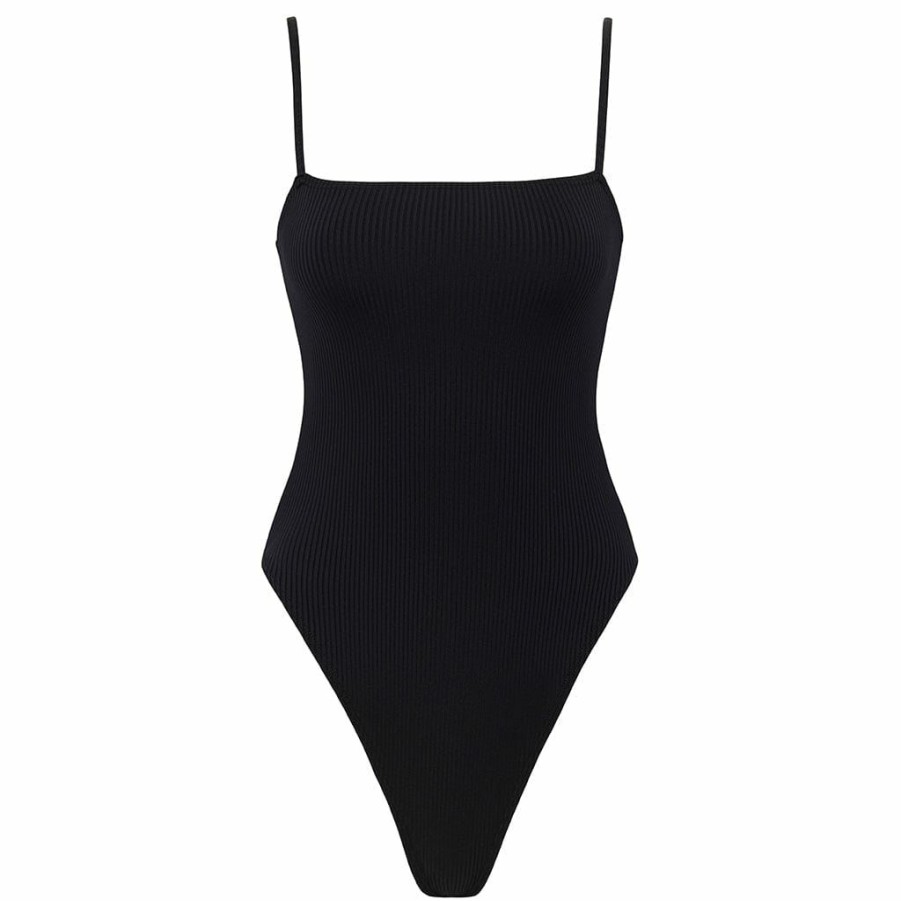 Fashion * | Black Rib Jacelyn One-Piece