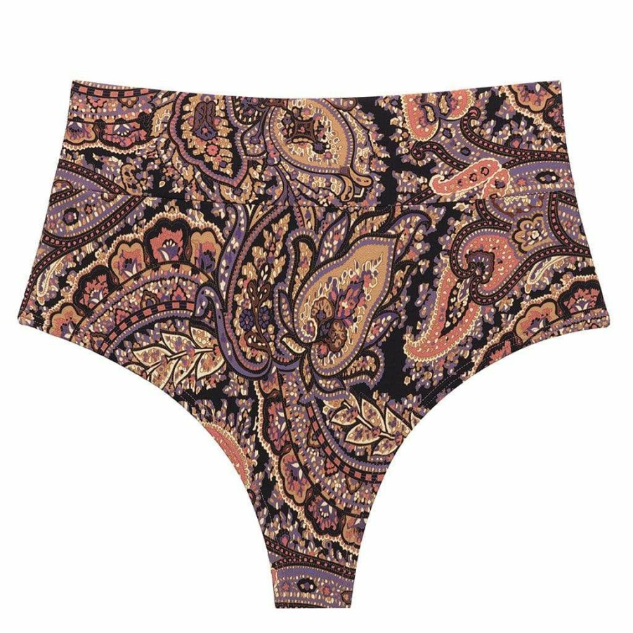 Bikini Bottoms * | Meg Paisley High Rise Bikini Bottom