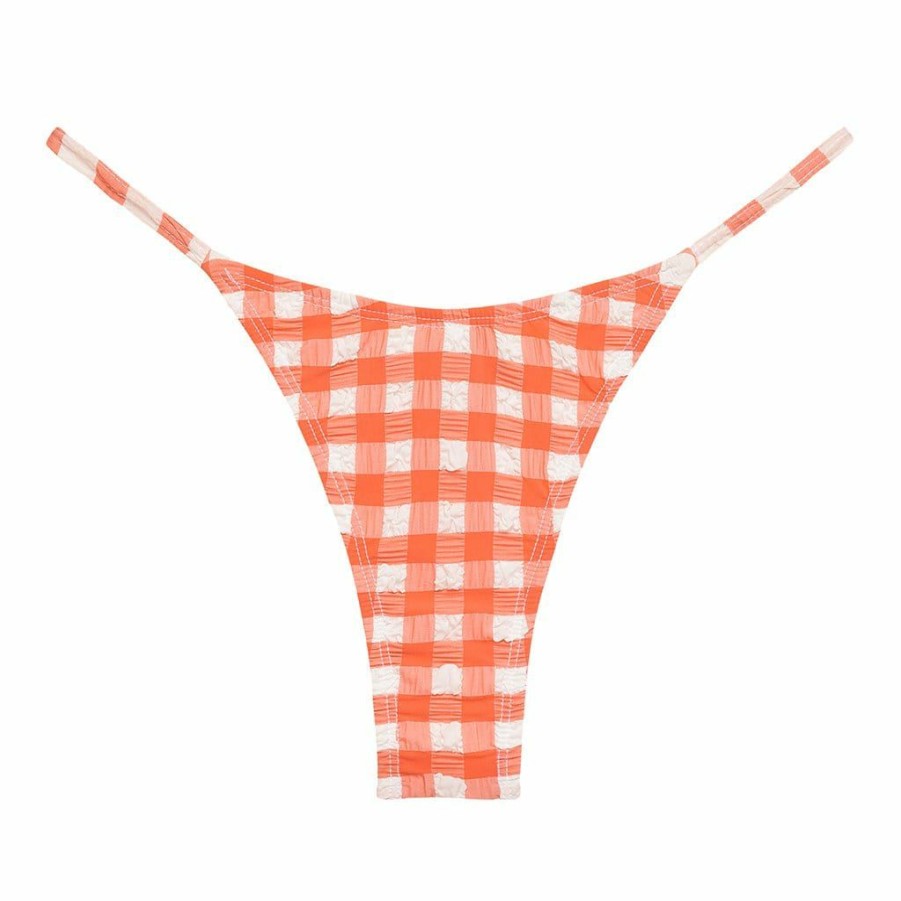 Bikini Bottoms * | Shrimp Gingham Celeste Bikini Bottom