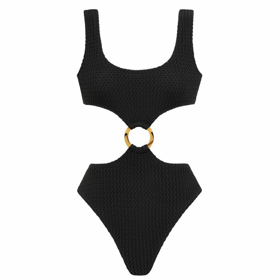 Fashion * | Black Crochet Ky One-Piece