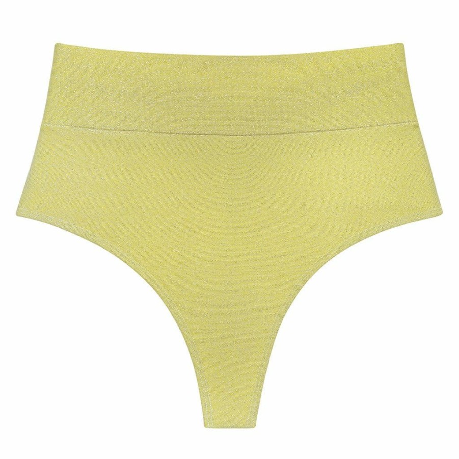 Swim * | Limon Sparkle Added Coverage High Rise Bikini Bottom