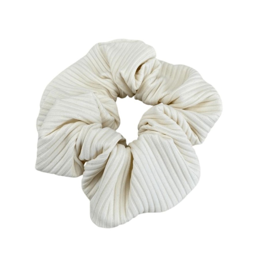 Apparel * | Cream Rib Scrunchie