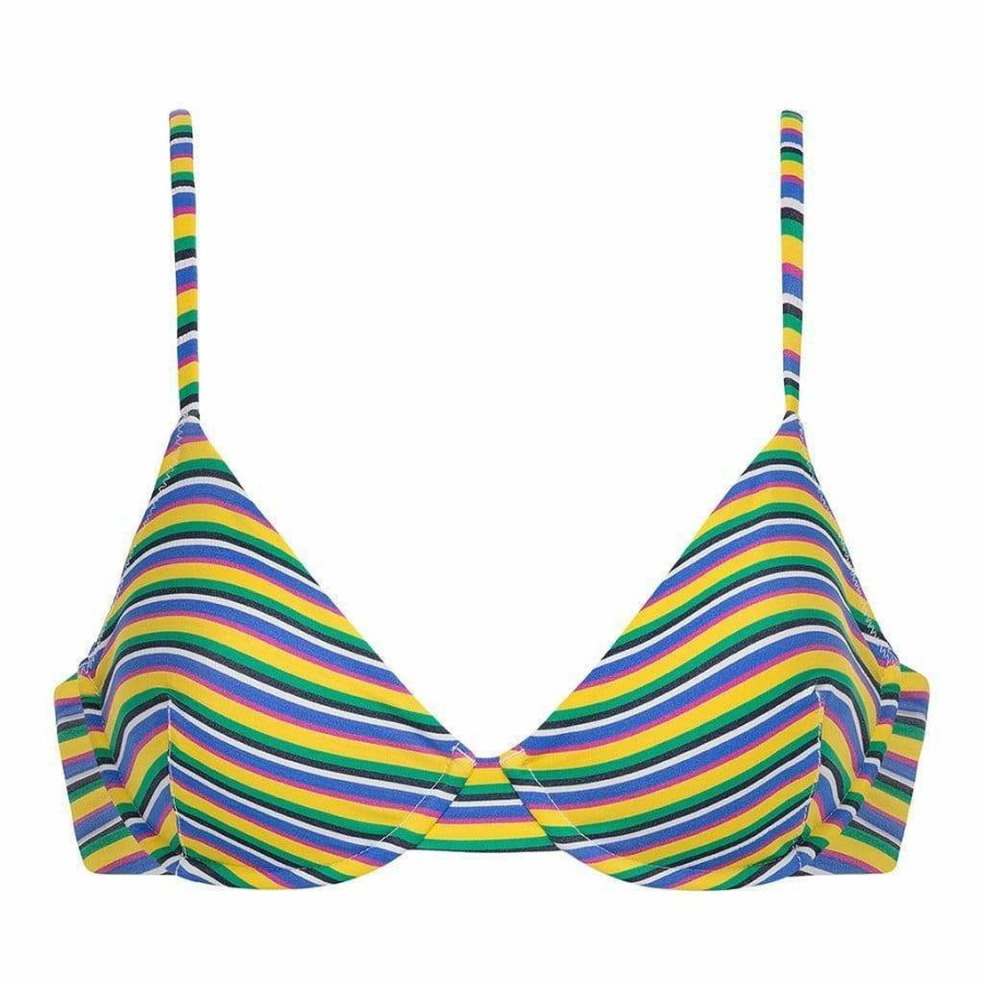 Bikini * | Escape Stripe Dainty Bikini Top