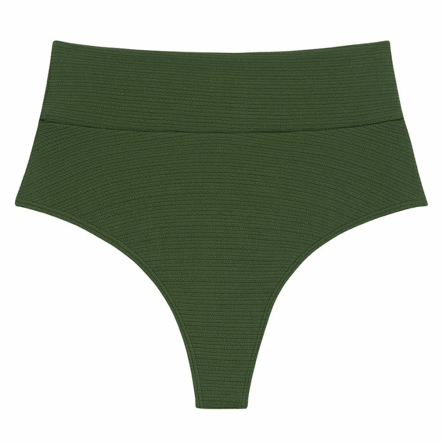 Fashion * | Olive Micro Scrunch High Rise Bikini Bottom