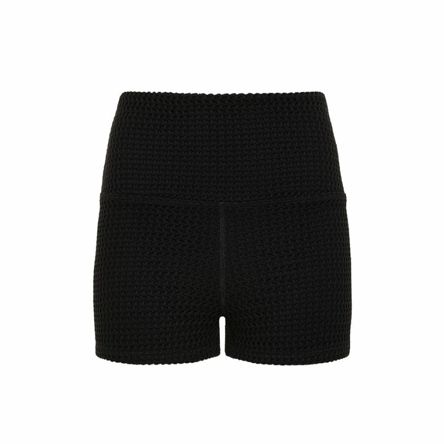 Apparel * | Black Crochet Micro Bike Short