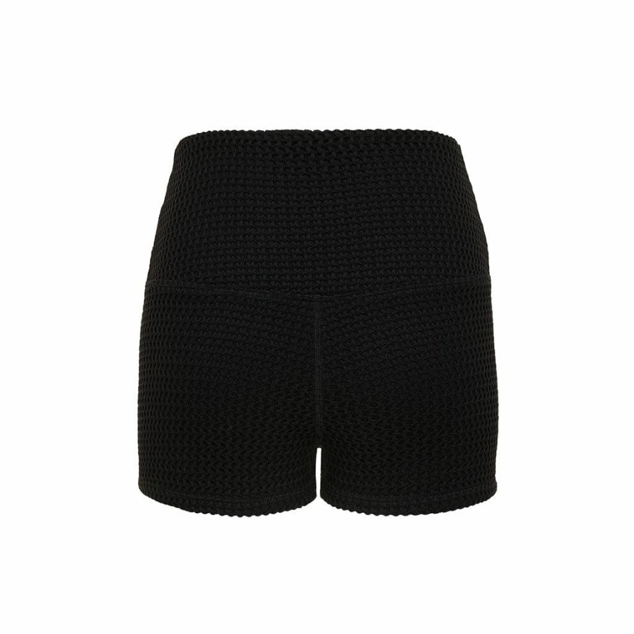 Apparel * | Black Crochet Micro Bike Short