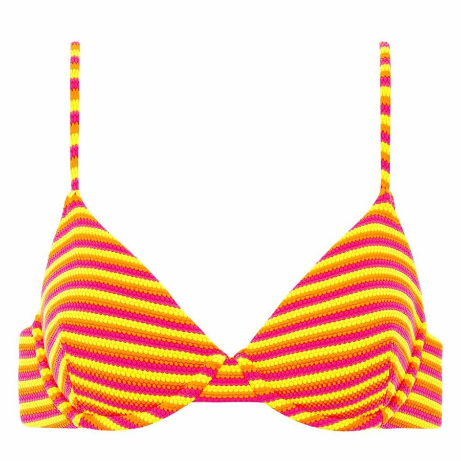 Bikini * | Neon Stripe Dainty Bikini Top